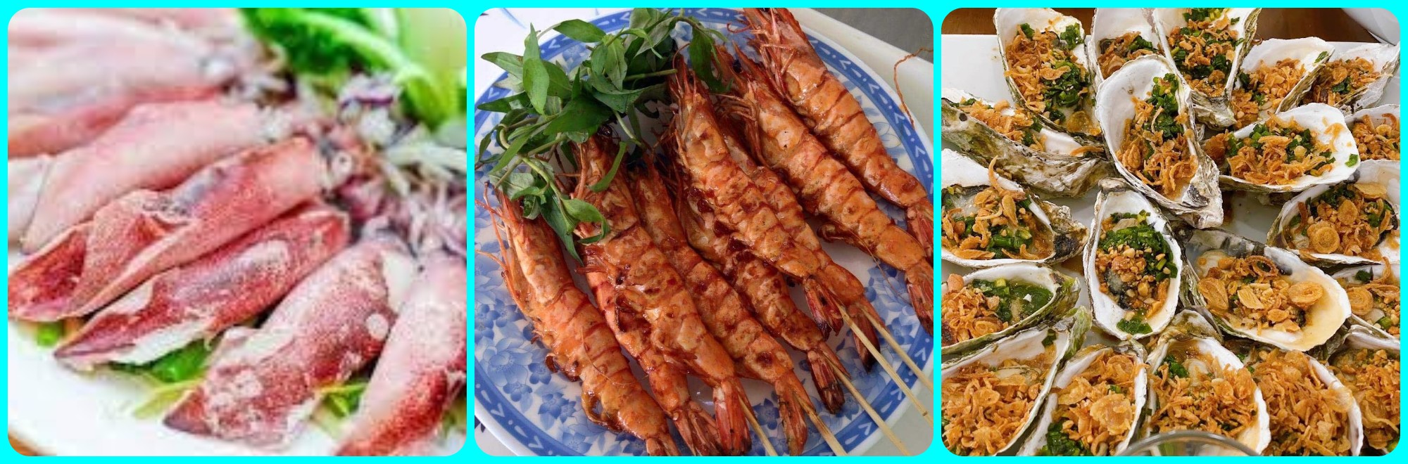 Hải sản tươi sống bữa trưa tại nhà hàng Nhơn Lý